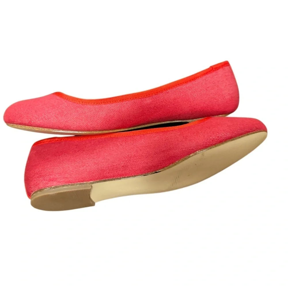 Lands' End Knit Denim Women's Red Ballet Flats-NWOT Size 7.5D